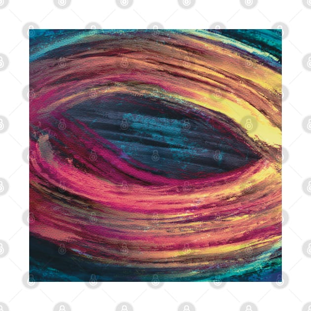 Spin Strokes | Pink, Yellow, Blue, Teal, and Magenta Digital Painting by cherdoodles