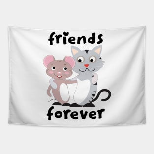 Friends Forever Cat & Mouse Tapestry