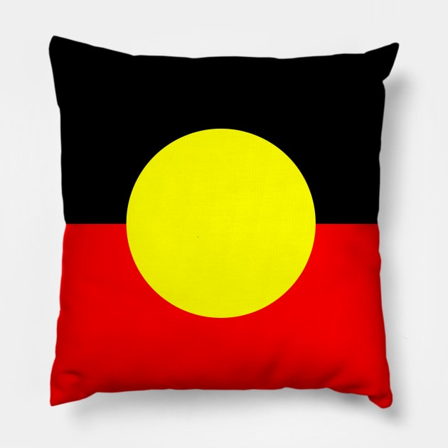 Australian Aboriginal Flag Pillow by valentinahramov