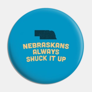 Funny Nebraska Shuck Corn Pun Pin