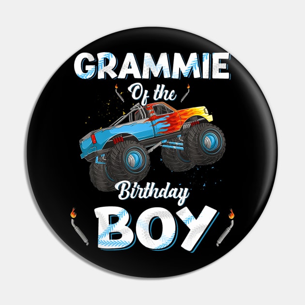 Grammie Of The Birthday Boy Monster Truck Bday Women Men Pin by Sort of Vintage