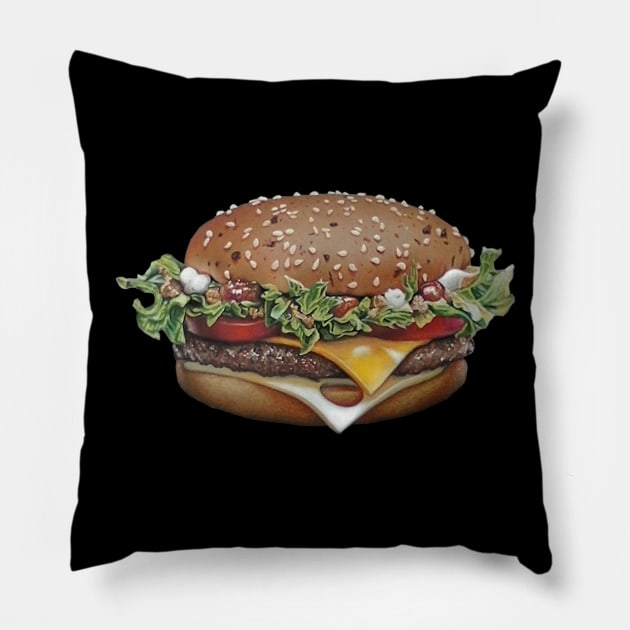 hamburger Drawing Pillow by cristianvan