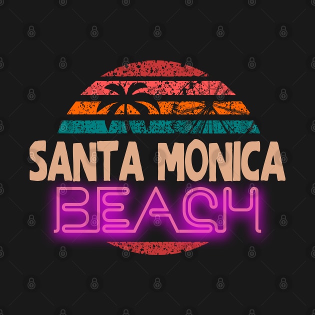 Santa Monica beach vintage retro style sunset california by SpaceWiz95