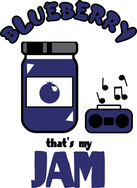 Blueberry That’s My Jam Cute Kawaii Kids T-Shirt by Kev Brett Designs