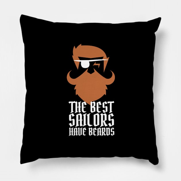 Sailing With Beard Pillow by TheBestHumorApparel