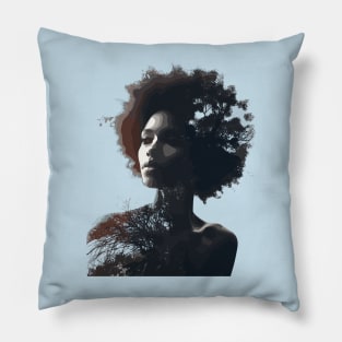 Afrocentric Woman Nature Pillow