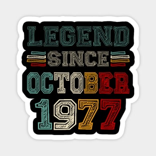 46 Years Old Legend Since October 1977 46th Birthday Magnet