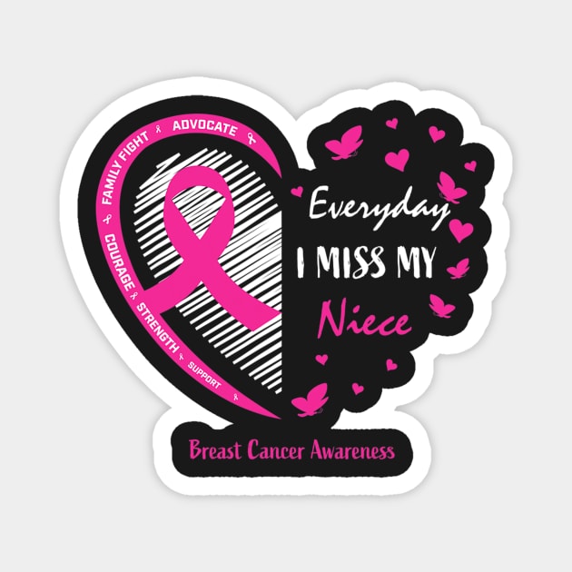 In Remembrances Niece Cute Pink Breast Cancer Awareness Month Magnet by CarolIrvine