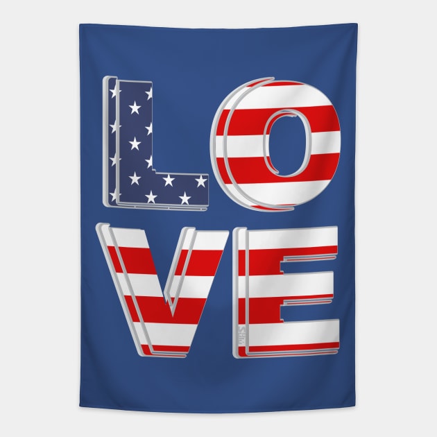 LOVE THE AMERICAN FLAG Tapestry by ejsulu