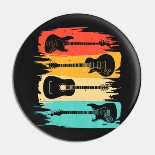 Vintage Guitar Gift For Men Women Music Band Guita Pin