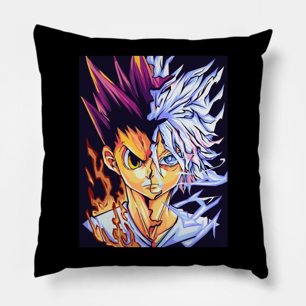 gon killua wpap pop  art Pillow by Kuli art