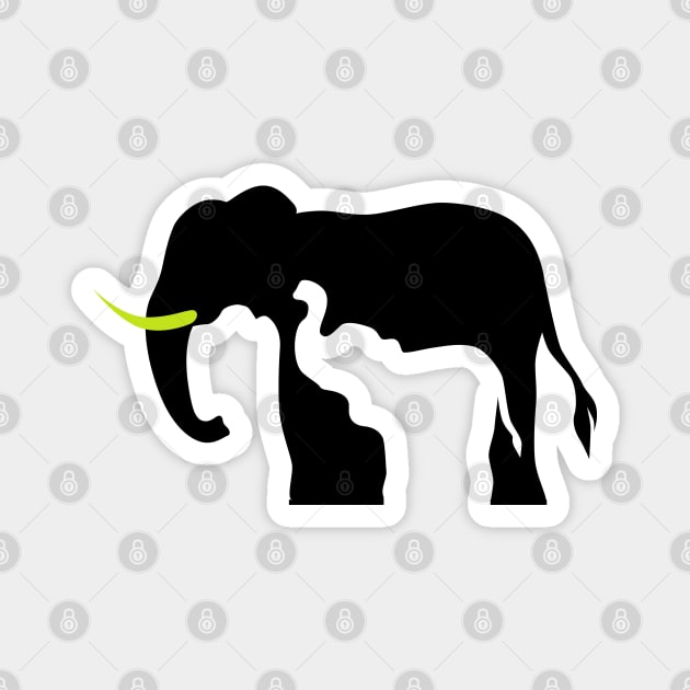 Black and White Elephants Magnet by SakuraDragon