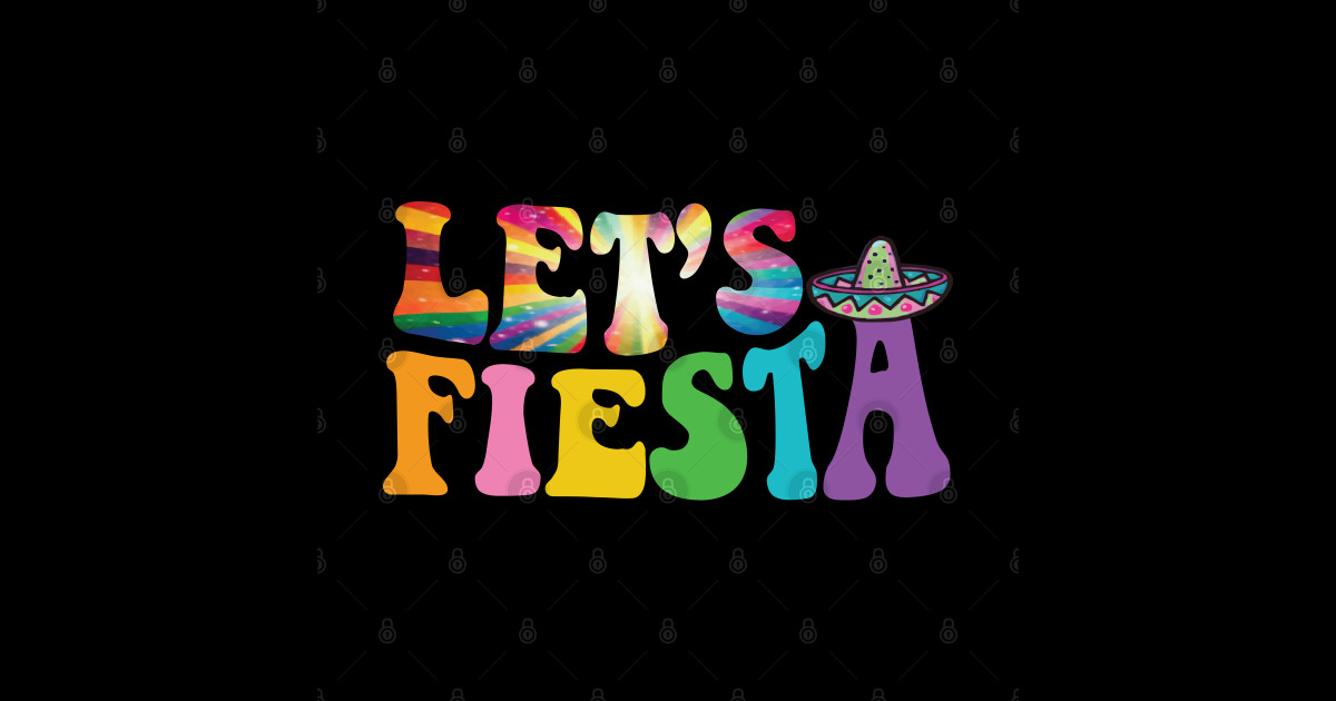 Let's Fiesta – Colorful Party Sombrero Design - Lets Fiesta - Sticker ...