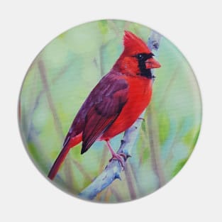 Northern Cardinal in Spring Pin