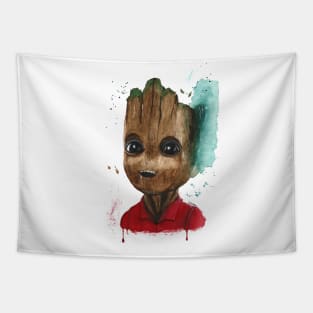 Baby groot Watercolor Advengers Tapestry