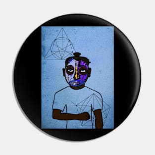 Joe NFT - Urban Elegance: Male Character with Street Mask and Blue Eyes Pin