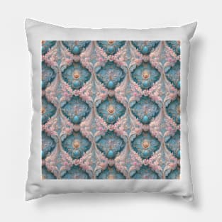 Baby Blue and Baby Pink Rococo No. 5 Pillow