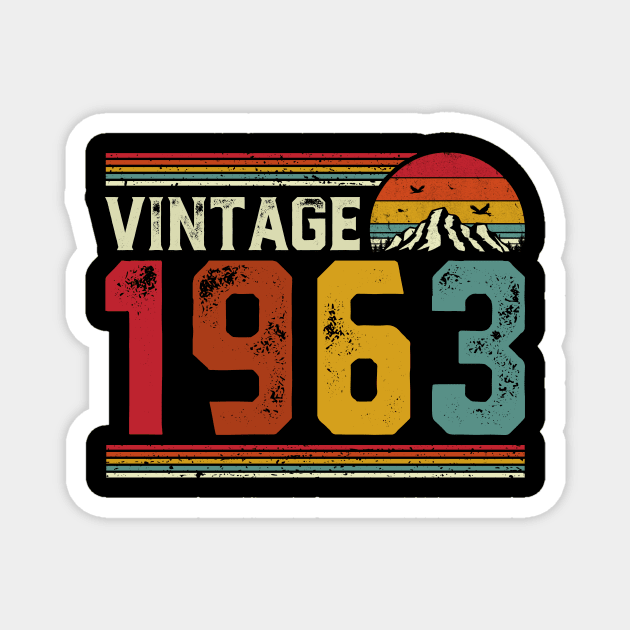 Vintage 1963 Birthday Gift Retro Style Magnet by Foatui