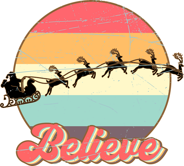 Santa Believe Kids T-Shirt by West 5th Studio