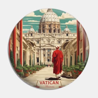 The Vatican Museum Italy Vintage Tourism Travel Poster Pin