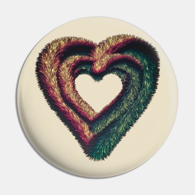 Vintage Valentines Fur Heart Pin by conundrumarts