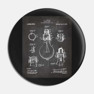 Electric Lamp Patent - Housewarming Home Hallway Art - Black Chalkboard Pin