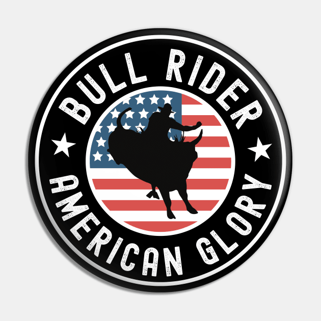 Bull Rider USA Pin by footballomatic