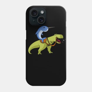 Narwhal Riding T-Rex Dinosaur Phone Case