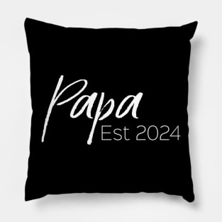 Papa Est. 2024, fathers day design for new Dads Pillow