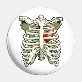 A Clockwork Heart Ribcage Pin