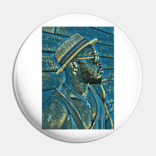 Contemplate African American Man Pin