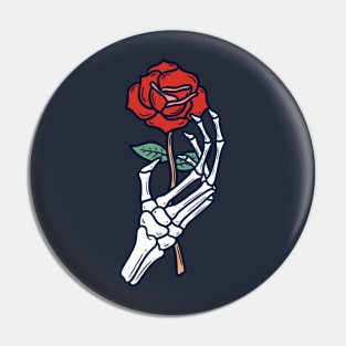 Sketelon Hand with Rose Pin