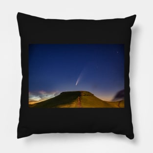 Comet NEOWISE and Noctilucent cloud over Corn Du in the Brecon Beacons National Park, Wales Pillow