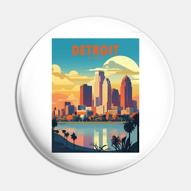 DETROIT Pin by MarkedArtPrints