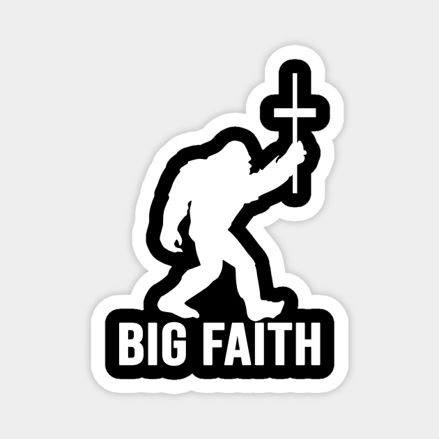 Vintage Big Faith Bigfoot With Cross Funny Christians Gift Magnet by ValentinkapngTee