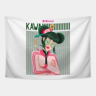 Kawaii Japanese Girl Tapestry