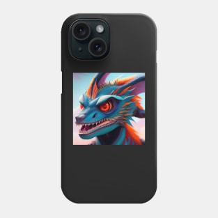 Ferocious Blue Dragon with Red Eyes Phone Case