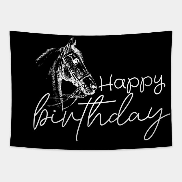 birthday Horses Ferme Funny Horse Lover For Xmas Women Men Tapestry by click2print