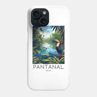 A Pop Art Travel Print of Pantanal - Brazil Phone Case