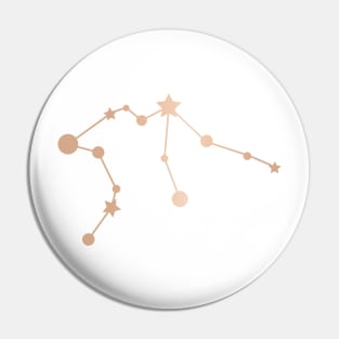 Aquarius Zodiac Constellation in Rose Gold Pin