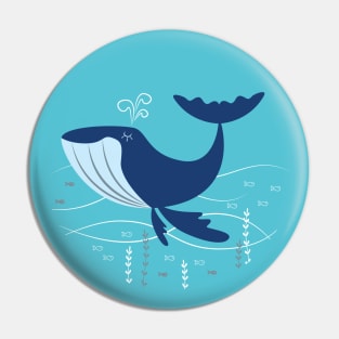 Vintage Blue Whale Pin