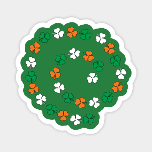 Green White Orange St Patricks Day Shamrock Spiral Magnet