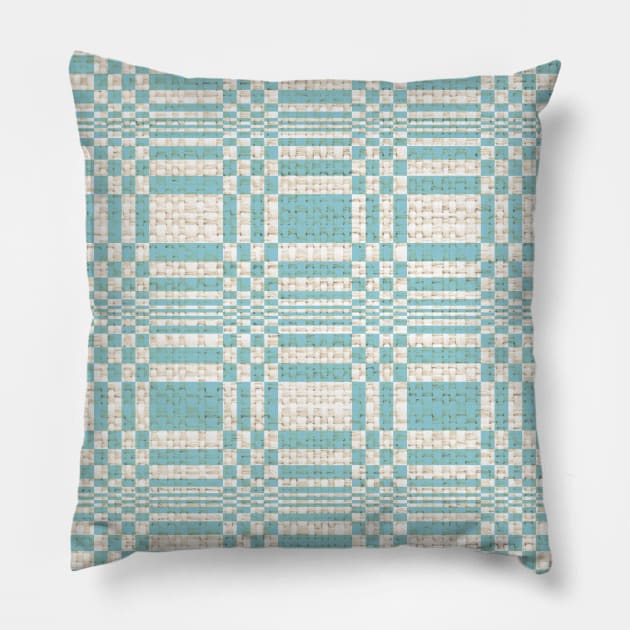 Modern Slate Blue Finnish Jute Pattern - Contemporary Design with Fibre Texture Pillow by CottonGarb