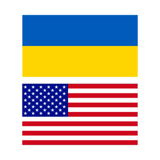 America and Ukraine Flag T-Shirt