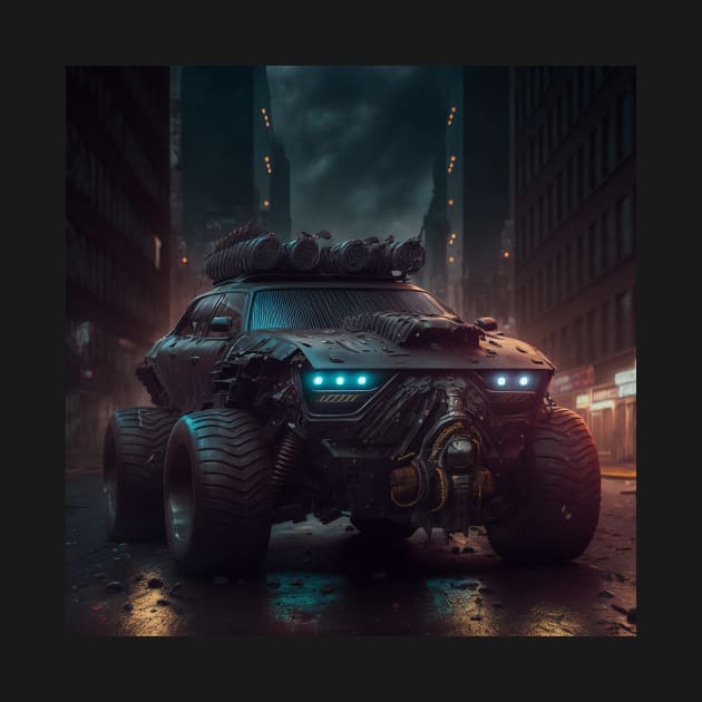 Cyberpunk Armoured Car Four Door by AICreateWorlds