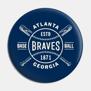 Atlanta Braves Bats & Ball by  Buck Tee Pin