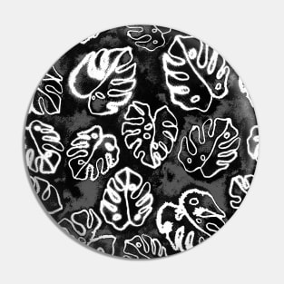 Black and White Vibrant Monstera Pin