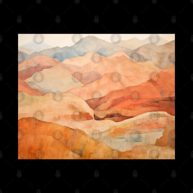 Earthy Warm Mountains Range Landscape by Trippycollage