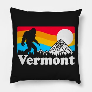 Vermont Bigfoot Sasquatch, Unique Cryptid Retro Pillow