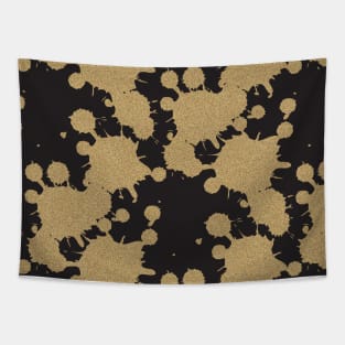 black and gold splash paint pattern Tapestry